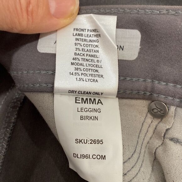 DL1961 Emma Power Legging  Lamb Leather & Coated In Birmingham Size 28 - Picture 12 of 15